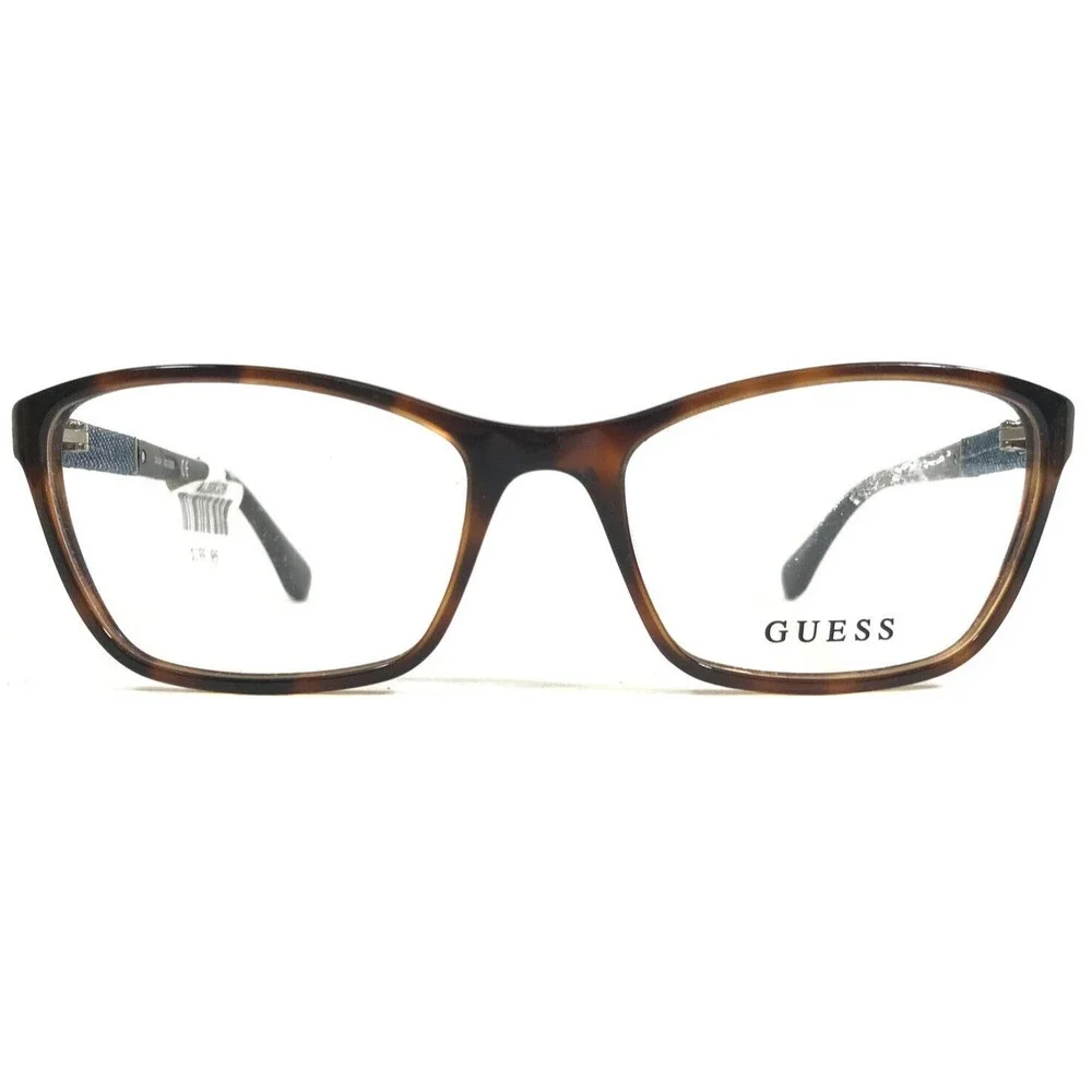 Guess Eyeglasses Frames GU2594 056 Blue Denim Brown Tortoise Cat Eye 52-17-135